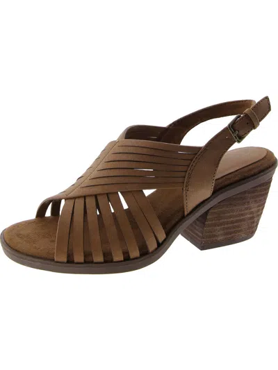 Bella Vita Gena Womens Faux Leather Buckle Strappy Sandals In Tan