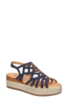 Bella Vita Zip-italy Womens Suede Caged Flatform Sandals In Navy Suede