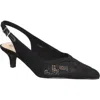 Bella Vita Marquette Womens Adjustable Faux Suede Slingback Heels In Black Suede