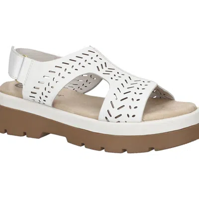 Bella Vita Indigo Slingback Platform Sandal In White