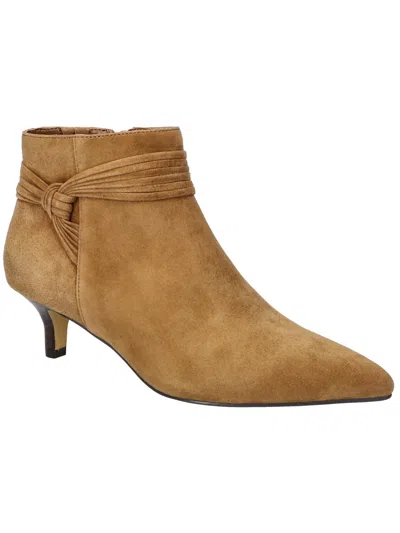 Bella Vita Jani Womens Suede Ankle Booties In Brown