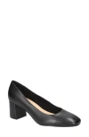 Bella Vita Jillian Womens Padded Insole Manmade Block Heels In Black Leather