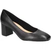 Bella Vita Jillian Womens Padded Insole Manmade Block Heels In Black Leather