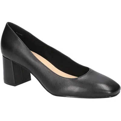 Bella Vita Jillian Womens Padded Insole Manmade Block Heels In Black Leather