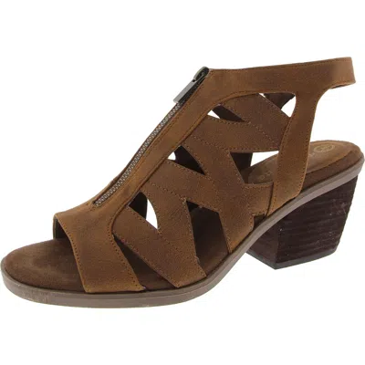 Bella Vita Jovan Womens Zipper Faux Leather Block Heel In Tan