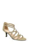 Bella Vita Karlette Womens Strappy Glitter Gladiator Sandals In Gold Glitter