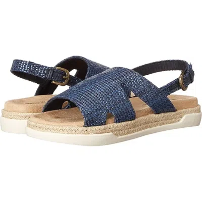 Bella Vita Kato Sandals Women's Navy Woven Espadrille Slingback Gal1216 In Blue