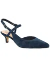 Bella Vita Kayce Womens Leather Ankle Strap Pumps In Blue