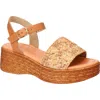 Bella Vita Kea Espadrille Wedge Sandal In Natural Floral Raffia-leather