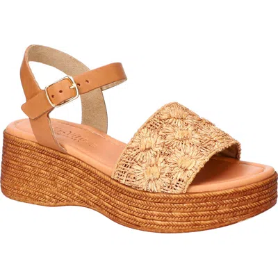 Bella Vita Kea Espadrille Wedge Sandal In Natural Floral Raffia-leather