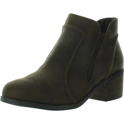 Bella Vita Kenzie Womens Comfort Insole Faux Suede Ankle Boots In Brown