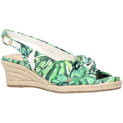 Bella Vita Kimora Womens Silk Slingback Espadrilles In Green