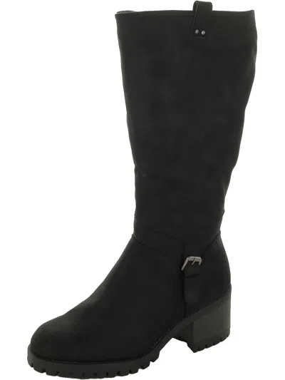 Bella Vita Lorielle Womens Faux Suede Wide Calf Knee-high Boots In Black