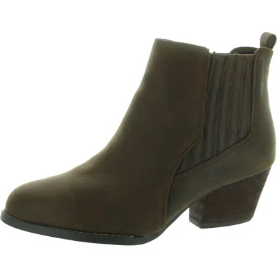 Bella Vita Lou Womens Solid Faux Leather Chelsea Boots In Brown
