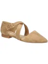 Bella Vita Maddi Womens Faux Leather Pointed Toe Ballet Flats In White