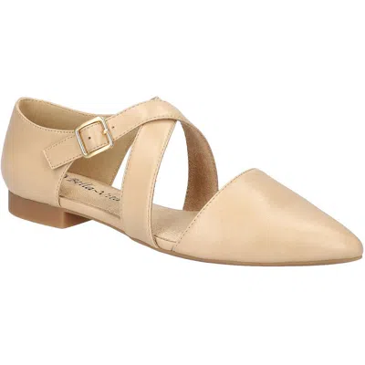 Bella Vita Maddi Womens Strappy Faux Leather Flat Shoes In Nude
