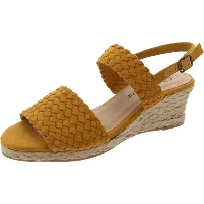 Bella Vita Mariella Womens Faux Suede Wedge Sandals In Brown