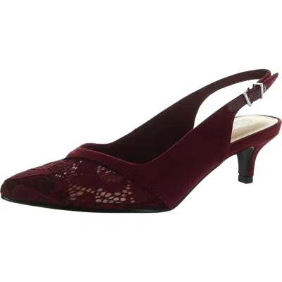 Bella Vita Marquette Womens Adjustable Faux Suede Slingback Heels In Multi