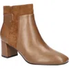 Bella Vita Medley Womens Block Heel Faux Leather Ankle Boots In Cognac