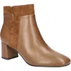 Bella Vita Medley Womens Block Heel Faux Leather Ankle Boots In Cognac