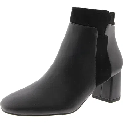 Bella Vita Medley Womens Block Heel Faux Suede Ankle Boots In Black