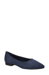Bella Vita Womens Solid Manmade Flat Shoes In Navy Suede