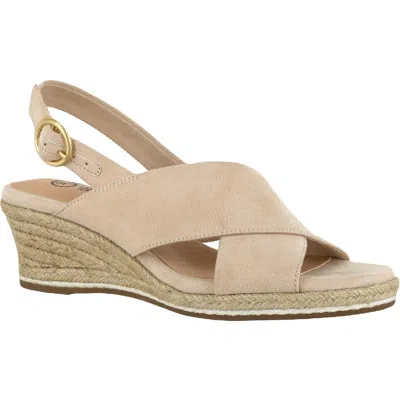 Bella Vita Nadette Ii Womens Faux Suede Open Toe Wedges In Neutral