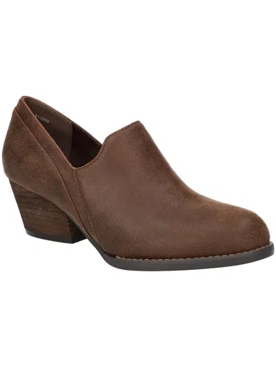 Bella Vita Nakia Womens Faux Leather Slip On Booties In Brown