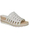 Bella Vita Oaklynn Womens Leather Slip On Wedge Sandals In White