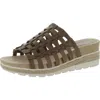 Bella Vita Oaklynn Womens Leather Slip-on Wedge Sandals In Multi