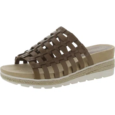 Bella Vita Oaklynn Womens Leather Slip-on Wedge Sandals In Multi