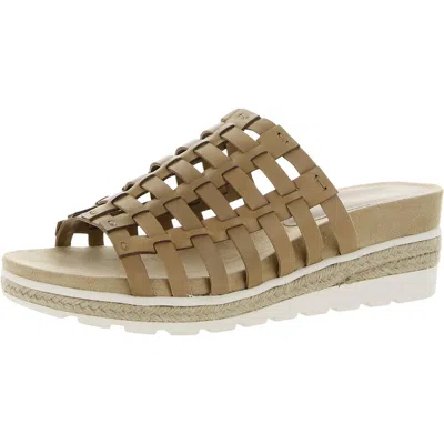 Bella Vita Oaklynn Womens Leather Slip On Wedge Sandals In Multi
