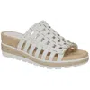 Bella Vita Oaklynn Womens Leather Slip On Wedge Sandals In White