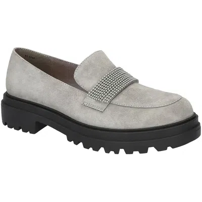 Bella Vita Paz Womens Suede Slip-on Loafers In Gray