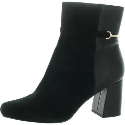 Bella Vita Quincy Womens Suede Zipper Mid-calf Boots In Black