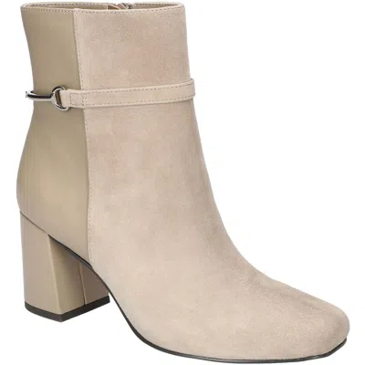 Bella Vita Quincy Womens Zipper Leather Mid-calf Boots In Almond Kidsuede Leather