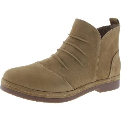 Bella Vita Raquel Womens Ruched Leather Booties In Brown