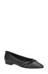 Bella Vita Rhea Womens Solid Faux Leather Flat Shoes In Black Leather
