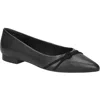 Bella Vita Rhea Womens Solid Faux Leather Flat Shoes In Black