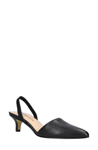 Bella Vita Sarah Slingback Pointed Toe Kitten Heel Pump In Black