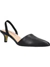 Bella Vita Sarah Womens Leather Kitten Heel Slingback Heels In Black