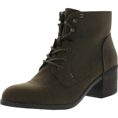 Bella Vita Sarina Womens Faux Suede Ankle Combat & Lace-up Boots In Brown