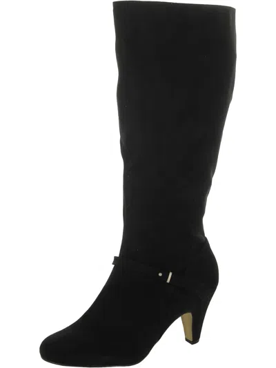 Bella Vita Sasha Womens Faux Suede Heels Knee-high Boots In Black