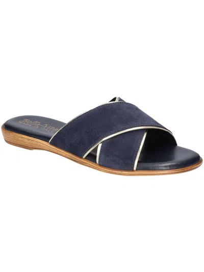 Bella Vita Tab-italy Womens Leather Open Toe Slide Sandals In Blue