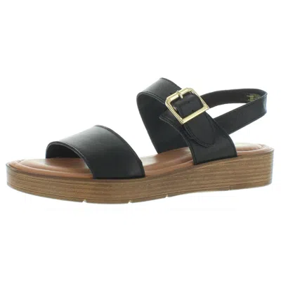 Bella Vita Tay-italy Womens Leather Slip On Slide Sandals In Black