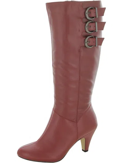 Bella Vita Transit Ii Womens Faux Suede Wide Calf Knee-high Boots In Red
