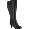 Bella Vita Troy Ii Plus Womens Faux Leather Wide Calf Knee-high Boots In Black