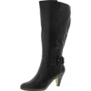 Bella Vita Troy Ii Plus Womens Faux Suede Wide Calf Knee-high Boots In Black