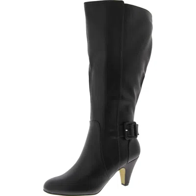 Bella Vita Troy Ii Plus Womens Faux Suede Wide Calf Knee-high Boots In Black