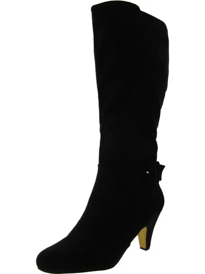 Bella Vita Troy Womens Faux Suede Heels Knee-high Boots In Black